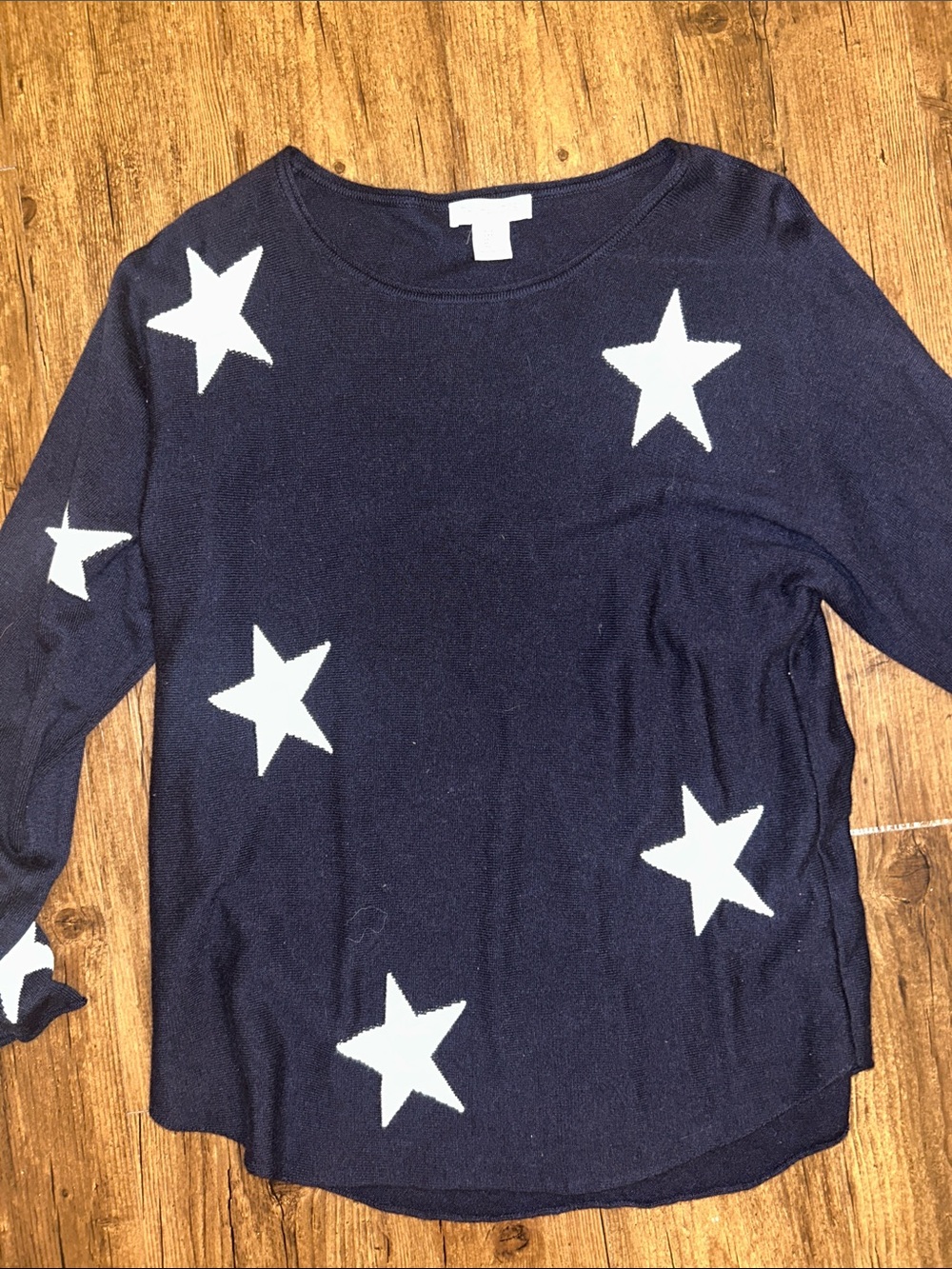 Rachel Zoe Navy Crewneck Sweater with White Stars